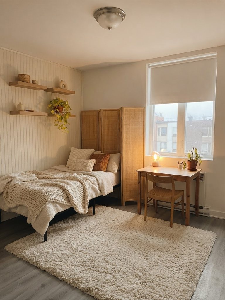 Cozy studio, after a renter-friendly redesign